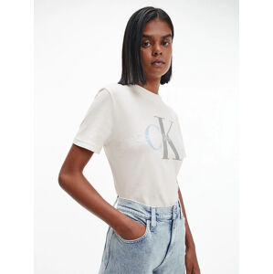 Calvin Klein dámské krémové tričko - XS (YAS)